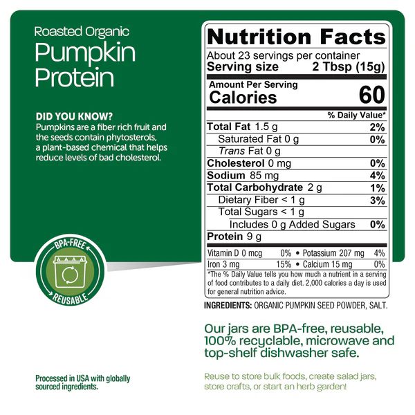 Bare Organics Roasted Organic Pumpkin Protein Powder 340g
