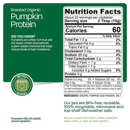 Bare Organics Roasted Organic Pumpkin Protein Powder 340g