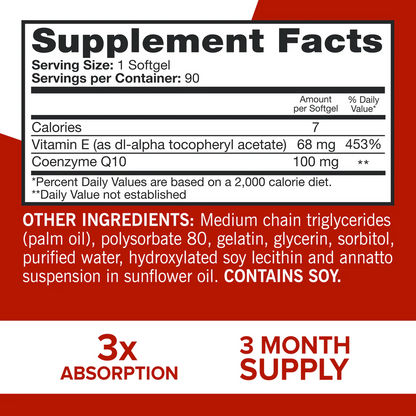 Qunol Ultra CoQ10, 100mg Water and Fat Soluble Softgels