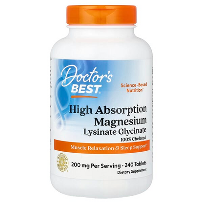 Doctor's Best High Absorption Magnesium Muscle Relaxation & Sleep Support 100 Mg Tablets