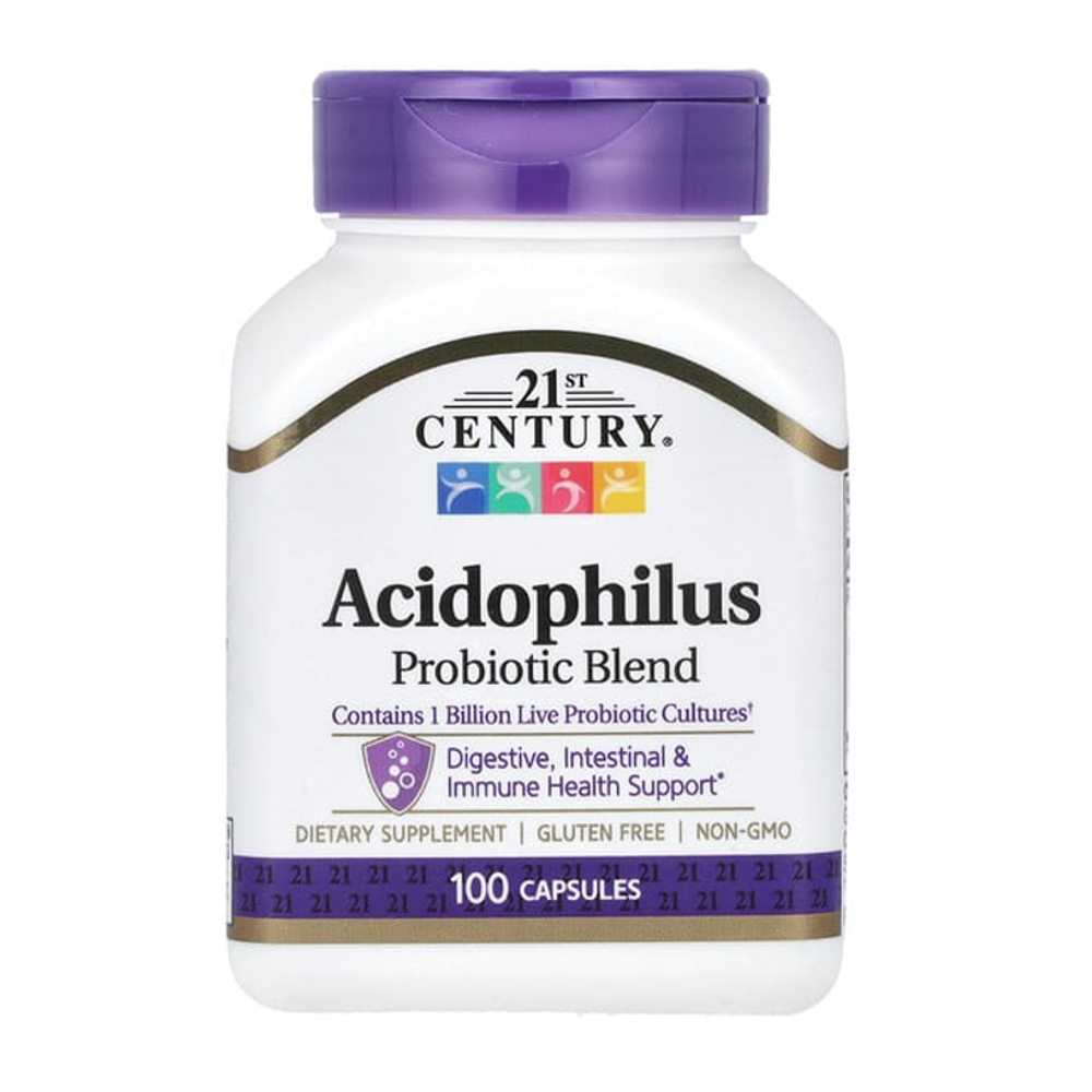 21st Century Acidophilus Probiotic Blend Contains 1 Billion Live Probiotic Cultures Digestive, Intestinal & Immune Health Support Capsules