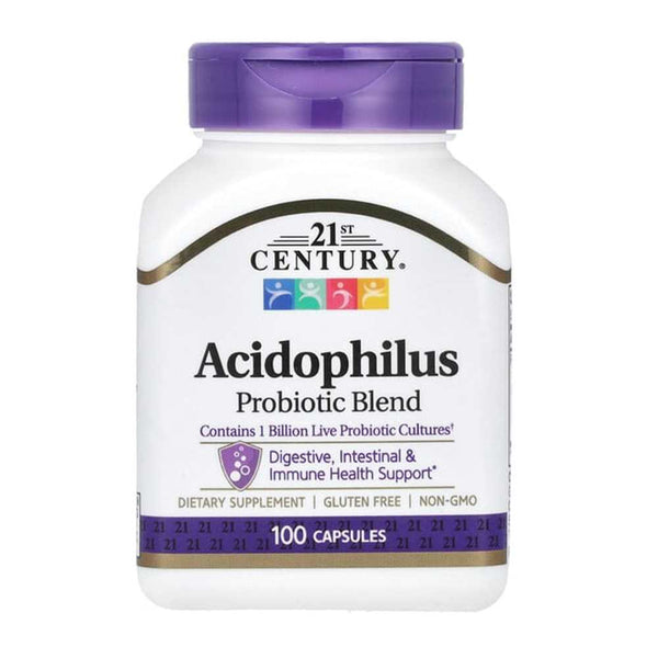 21st Century Acidophilus Probiotic Blend Contains 1 Billion Live Probiotic Cultures Digestive, Intestinal & Immune Health Support Capsules