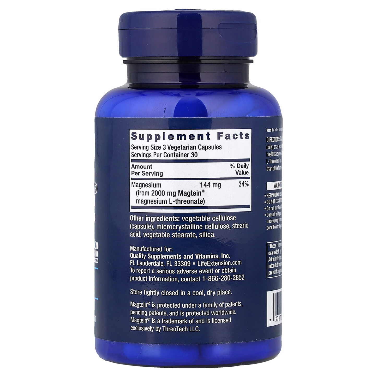 Life Extension Neuro-Mag® Magnesium L-Threonate Supports Memory and Cognitive Function 90 Vegetarian Capsules