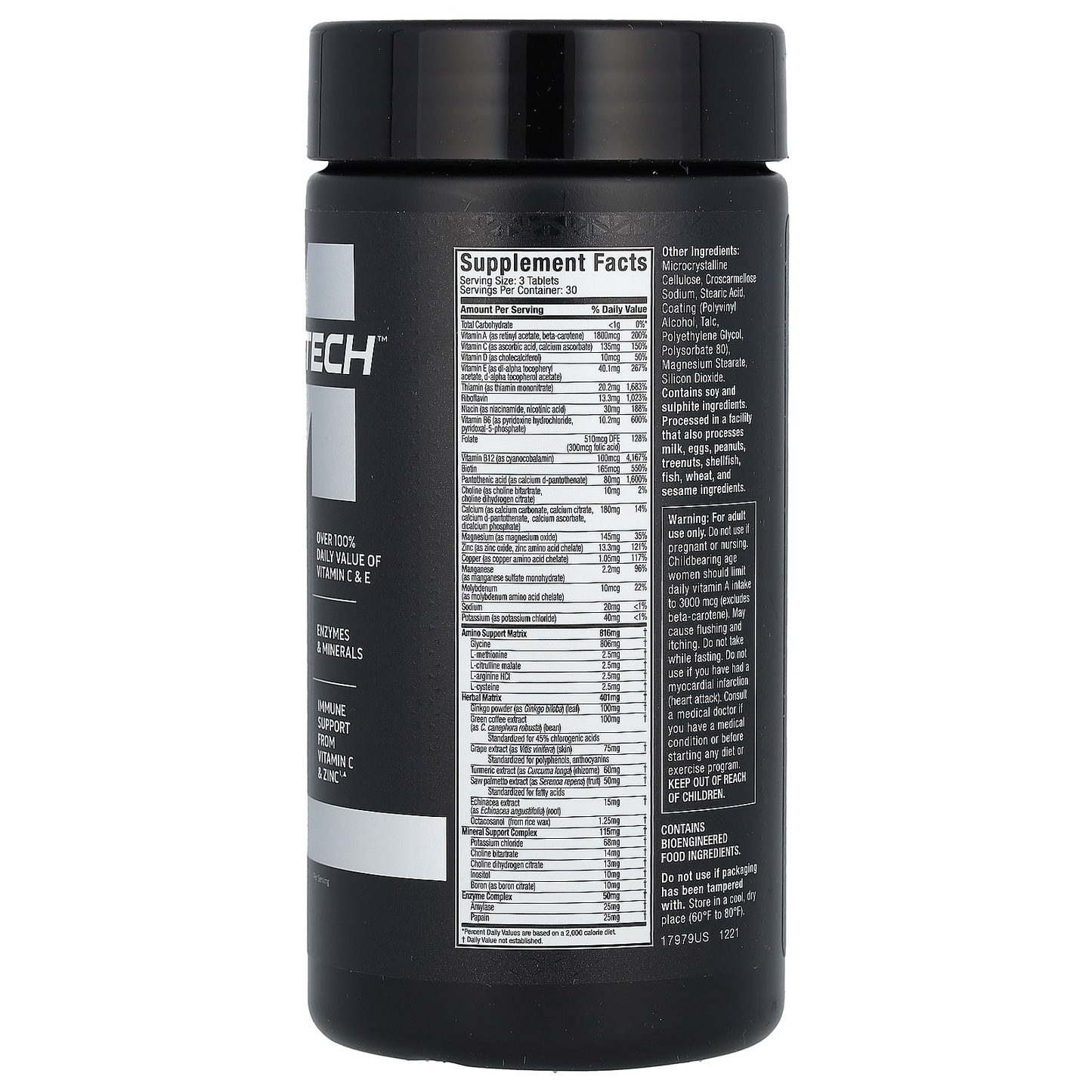 Muscle Tech Platinum Multivitamin Daily Nutritional Support for Active Individuals Tablets