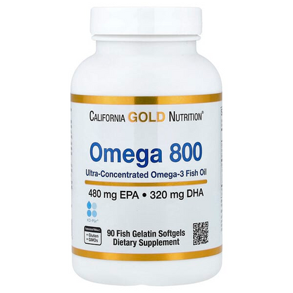 California Gold Nutrition Omega 800 Ultra-Concentrated Omega-3 Fish Oil 480 Mg Epa 320 Mg DHA Fish Gelatin Softgels