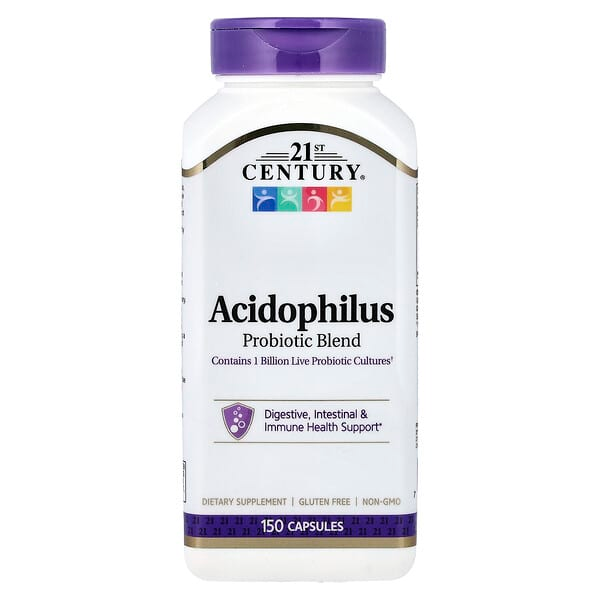 21st Century Acidophilus Probiotic Blend Contains 1 Billion Live Probiotic Cultures Digestive, Intestinal & Immune Health Support Capsules