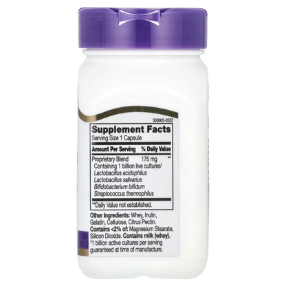 21st Century Acidophilus Probiotic Blend Contains 1 Billion Live Probiotic Cultures Digestive, Intestinal & Immune Health Support Capsules