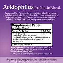 21st Century Acidophilus Probiotic Blend Contains 1 Billion Live Probiotic Cultures Digestive, Intestinal & Immune Health Support Capsules