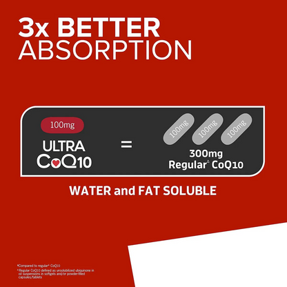 Qunol Ultra CoQ10, 100mg Water and Fat Soluble Softgels