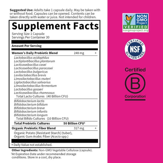 Garden of Life Dr. Formulated Probiotics Once Daily Women's 50 Billion 30 Vegetarian Capsules
