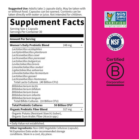 Garden of Life Dr. Formulated Probiotics Once Daily Women's 50 Billion 30 Vegetarian Capsules