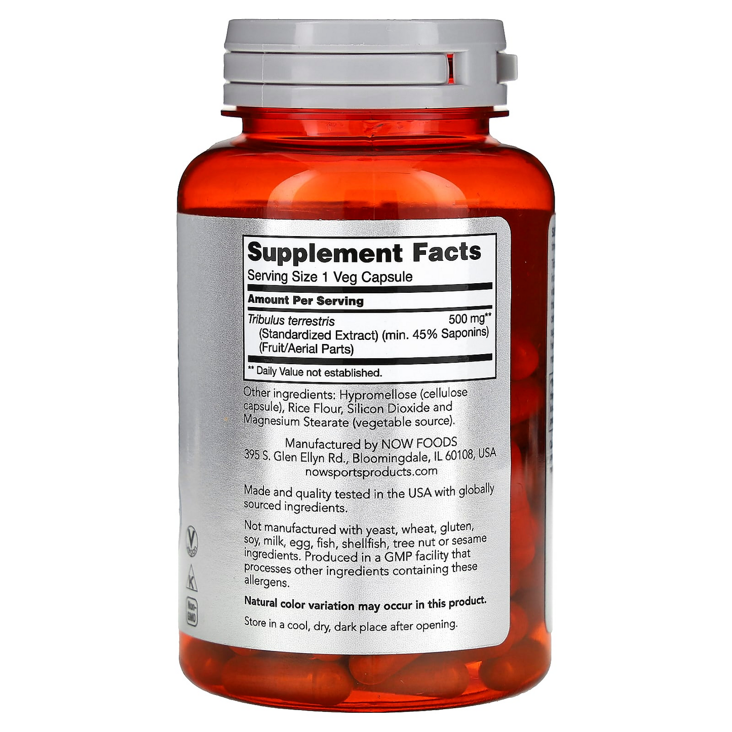 Now Foods Sports Tribulus Men's Health 500 Mg, 100 Veg Capsules