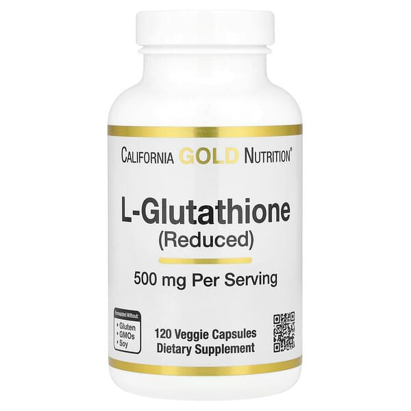 California Gold Nutrition L-Glutathione (Reduced) 500 mg Veg Capsules