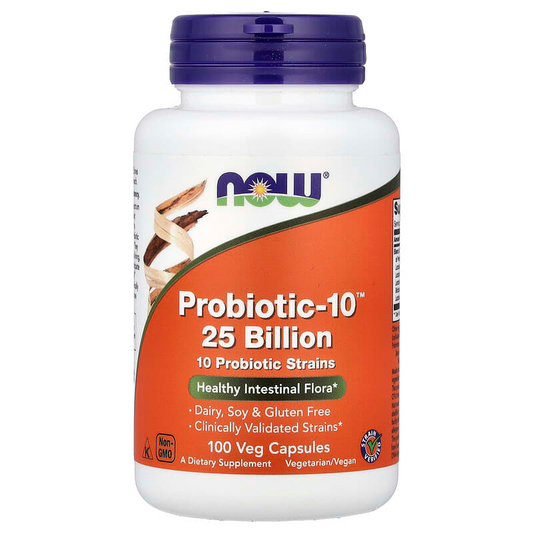 Now Foods Probiotic-10 25 Billion 10 Probiotic Strains Healthy Intestinal Flora Veg Capsules