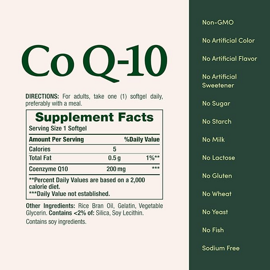 Nature's Bounty Co Q10, Supports Heart Health 200mg 80 Rapid Release Softgels