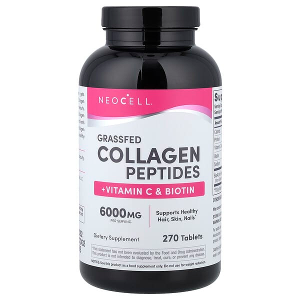 NeoCell Grass-fed Collagen Peptides + Vitamin C & Biotin Tablets