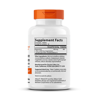 Doctor's Best High Absorption Magnesium Muscle Relaxation & Sleep Support 100 Mg Tablets