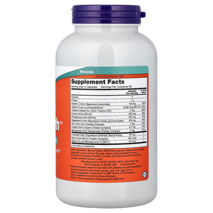 Now Foods Bone Strength Bone Health Calcium and Vitamin D Support Mineral Balance 240 Capsules