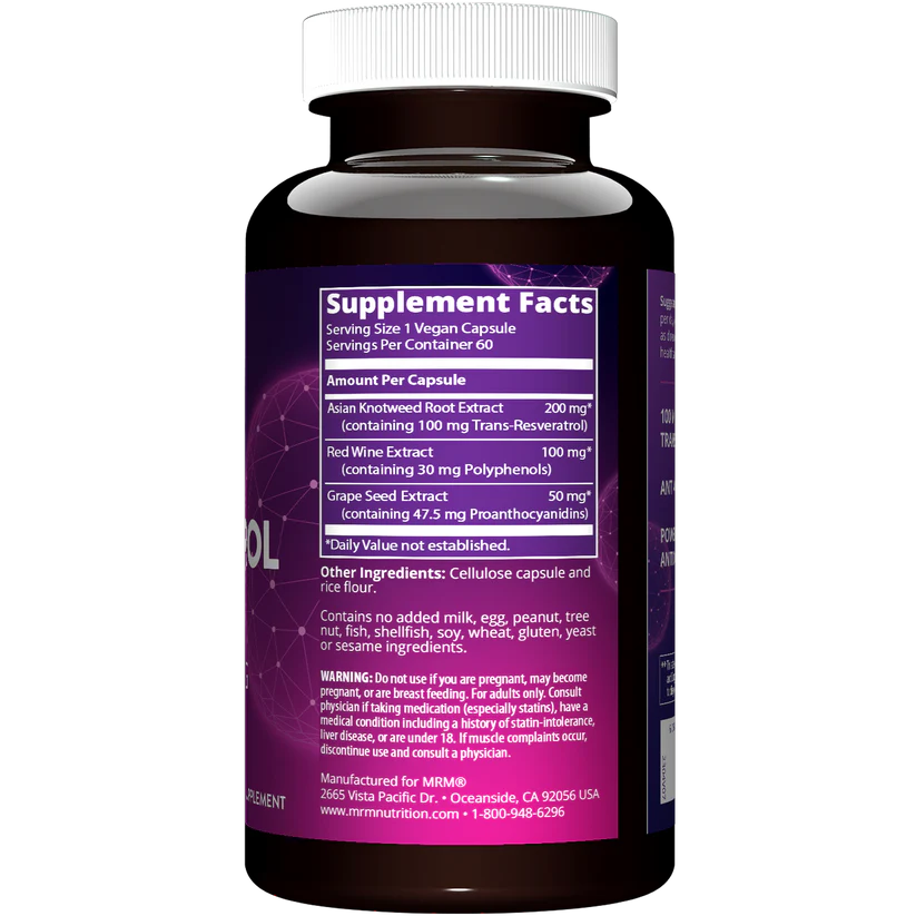 MRM Nutrition Resveratrol Healthy aging Antioxidant support 60 Vegan Capsules