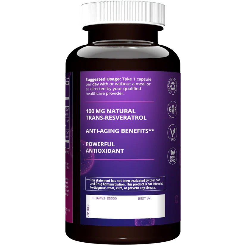 MRM Nutrition Resveratrol Healthy aging Antioxidant support 60 Vegan Capsules