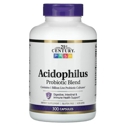 21st Century Acidophilus Probiotic Blend Contains 1 Billion Live Probiotic Cultures Digestive, Intestinal & Immune Health Support Capsules