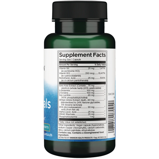 Swanson Vitamins Brain Essentials Memory Support 12 Brain-Health Nutrients 60 Veg Capsules