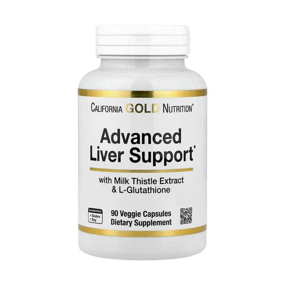 California Gold Nutrition Advanced Liver Support with Milk Thistle Extract L-Glutathione 90 Veggie Capsules
