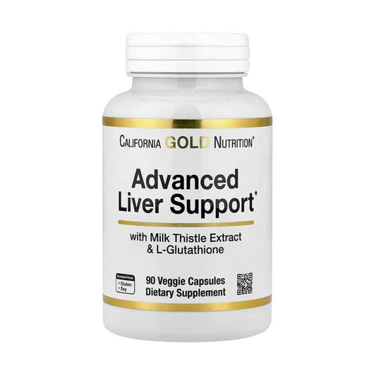 California Gold Nutrition Advanced Liver Support with Milk Thistle Extract L-Glutathione 90 Veggie Capsules