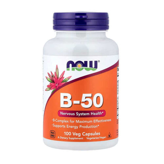 Now Foods B-50 Energy Metabolism Nervous System Support Homocysteine Metabolism Veg Capsules