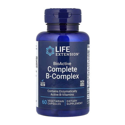 Life Extension Bio Active Complete B-Complex Energy & Metabolism, Brain Health, Full Spectrum Formula 60 Vegetarian Capsules