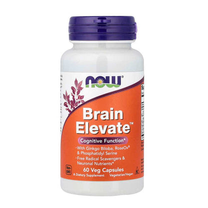Now Foods Brain Elevate Cognitive Function Memory Support Antioxidant Support Veg Capsules