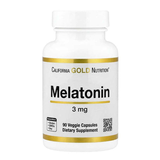California Gold Nutrition Melatonin 3 Mg Sleep Cycle Support Relaxation Support 90 Veggie Capsules