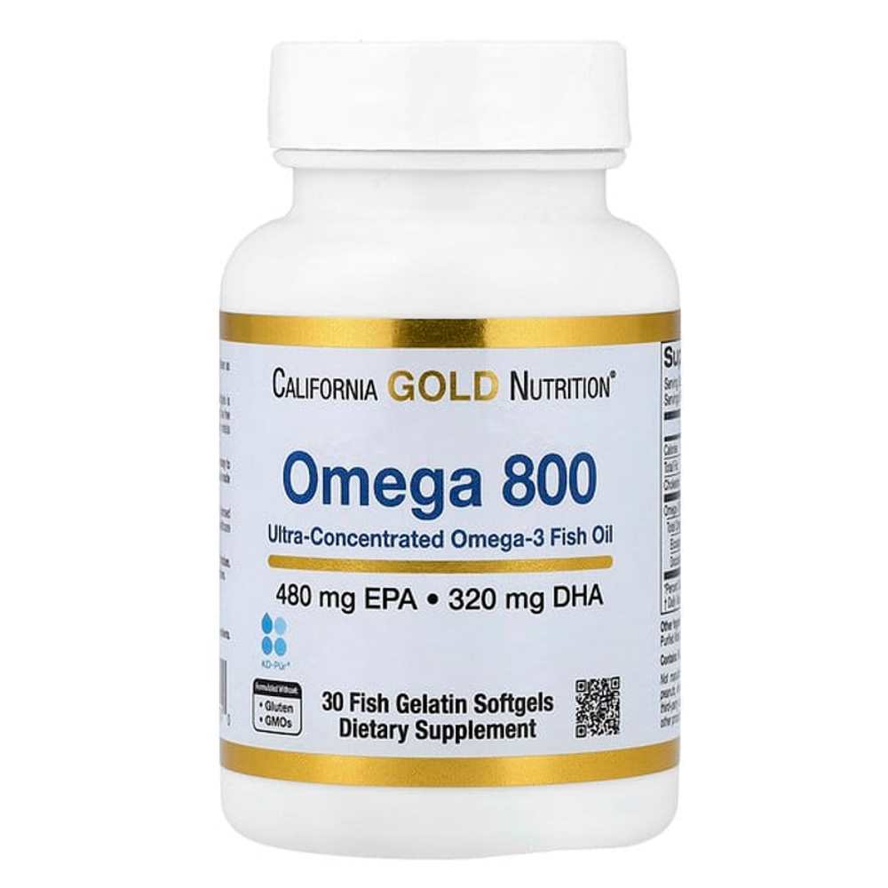 California Gold Nutrition Omega 800 Ultra-Concentrated Omega-3 Fish Oil 480 Mg Epa 320 Mg DHA Fish Gelatin Softgels
