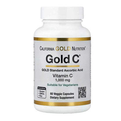 California Gold Nutrition Gold C Usp Grade Vitamin C 1,000 Mg 60 Veggie Capsules