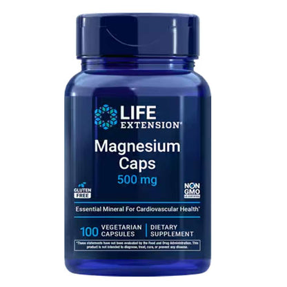 Life Extension Magnesium 500 mg Cardiovascular health Bone health Energy metabolism Nervous system support 100 Vegetarian Capsules