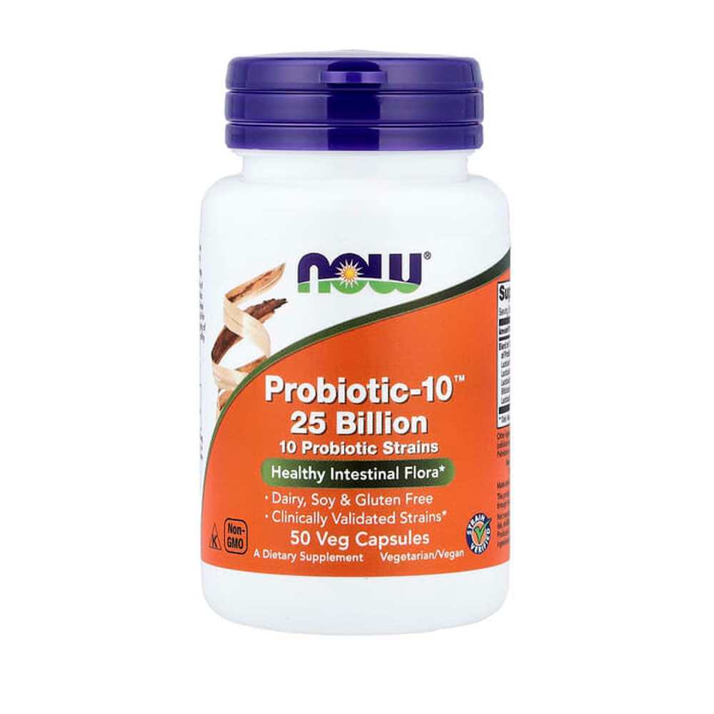 Now Foods Probiotic-10 25 Billion 10 Probiotic Strains Healthy Intestinal Flora Veg Capsules