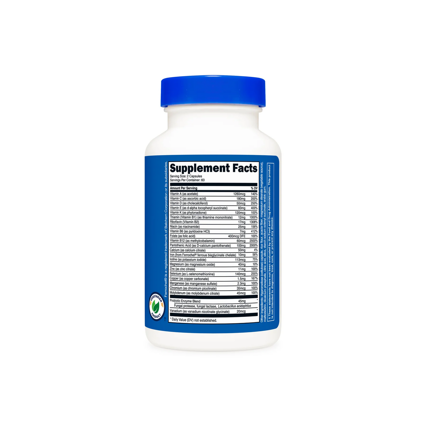 Nutricost Multivitamin Probiotics + 22 Vitamins & Minerals 120 Capsules