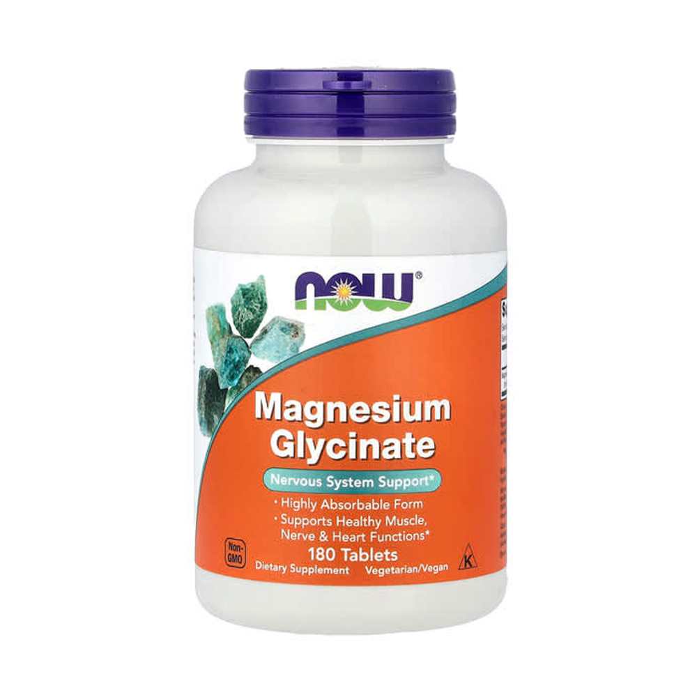 Now Foods Magnesium Glycinate Nervous System Support 180 Tablets