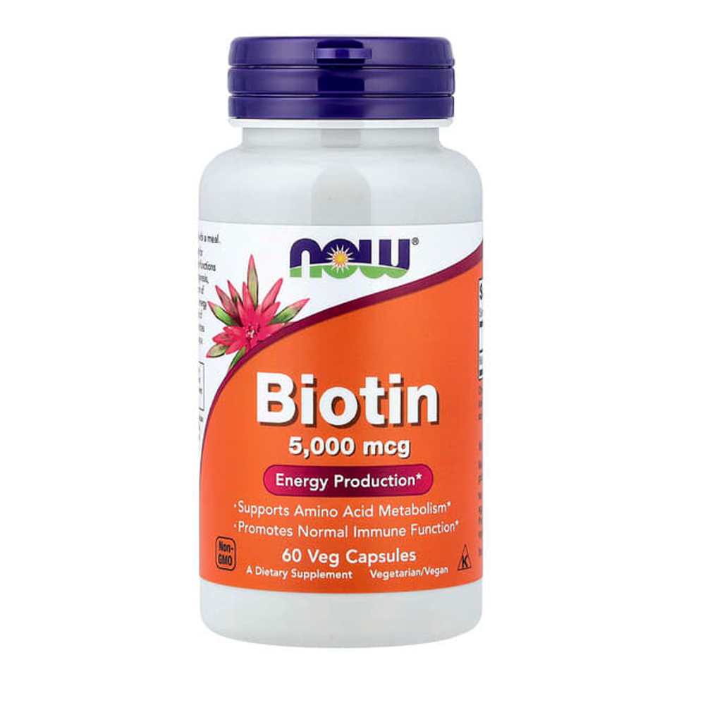 Now Foods Biotin 5,000 Mcg Energy Production Supports Amino Acid Metabolism Pismotes Normal Immune Function Veg Capsules