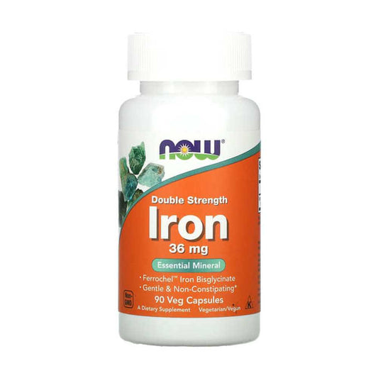 Now Foods Iron 36 Mg Energy Production Support Oxygen Transport Red Blood Cell Support 90 Veg Capsules