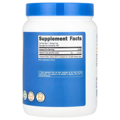 Nutricost Ascorbic Acid Powder Vitamin C 2 lbs (907g) – Gluten-Free & Non-GMO Vitamin C Supplement
