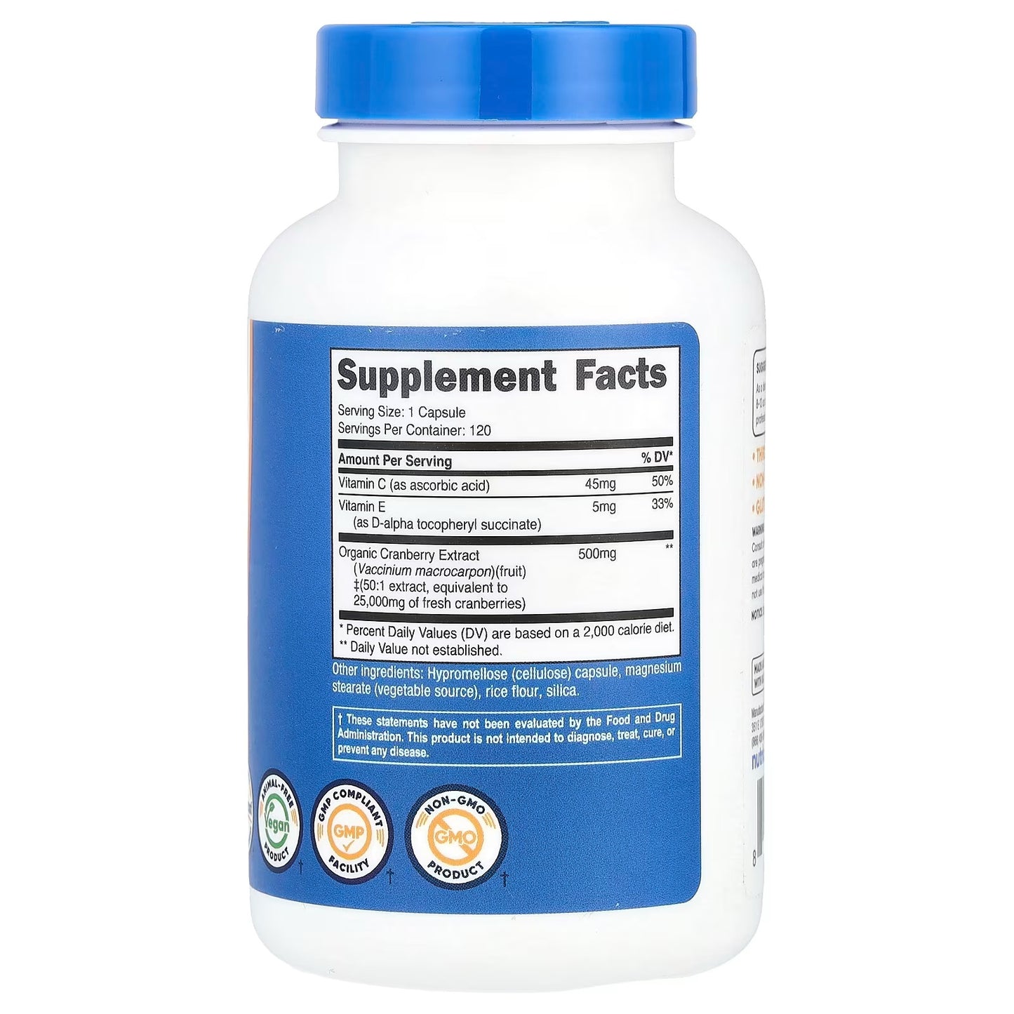 Nutricost Cranberry Extract – 120 Vegan Capsules, 120 Servings, Herbal Cranberry Supplement