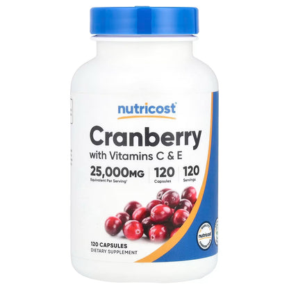 Nutricost Cranberry Extract – 120 Vegan Capsules, 120 Servings, Herbal Cranberry Supplement