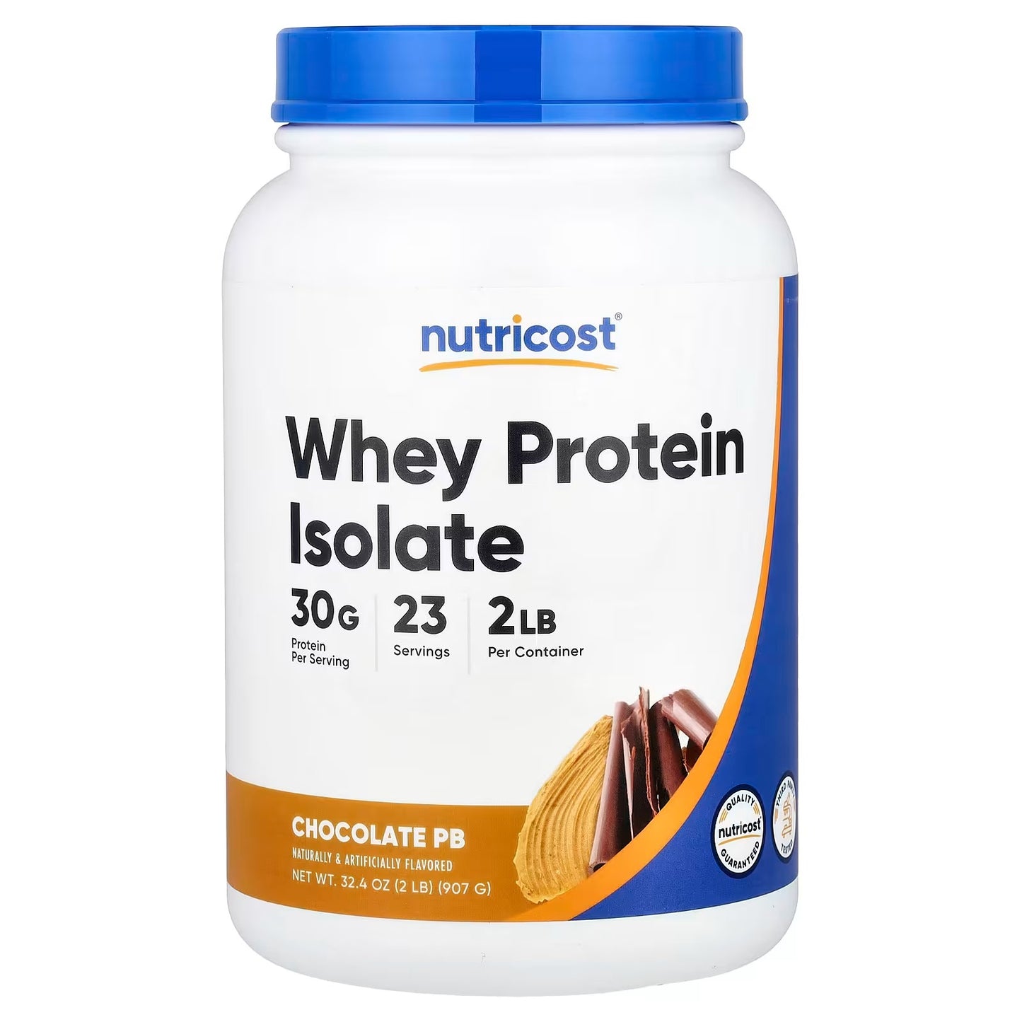 Nutricost Whey Protein Isolate 2 lbs (907g) – Chocolate Peanut Butter Flavor, Premium Protein Powder