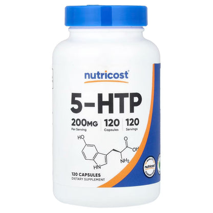 Nutricost 5-HTP 200mg – 120 Vegetarian Capsules (5-Hydroxytryptophan), GMO-Free & Gluten-Free