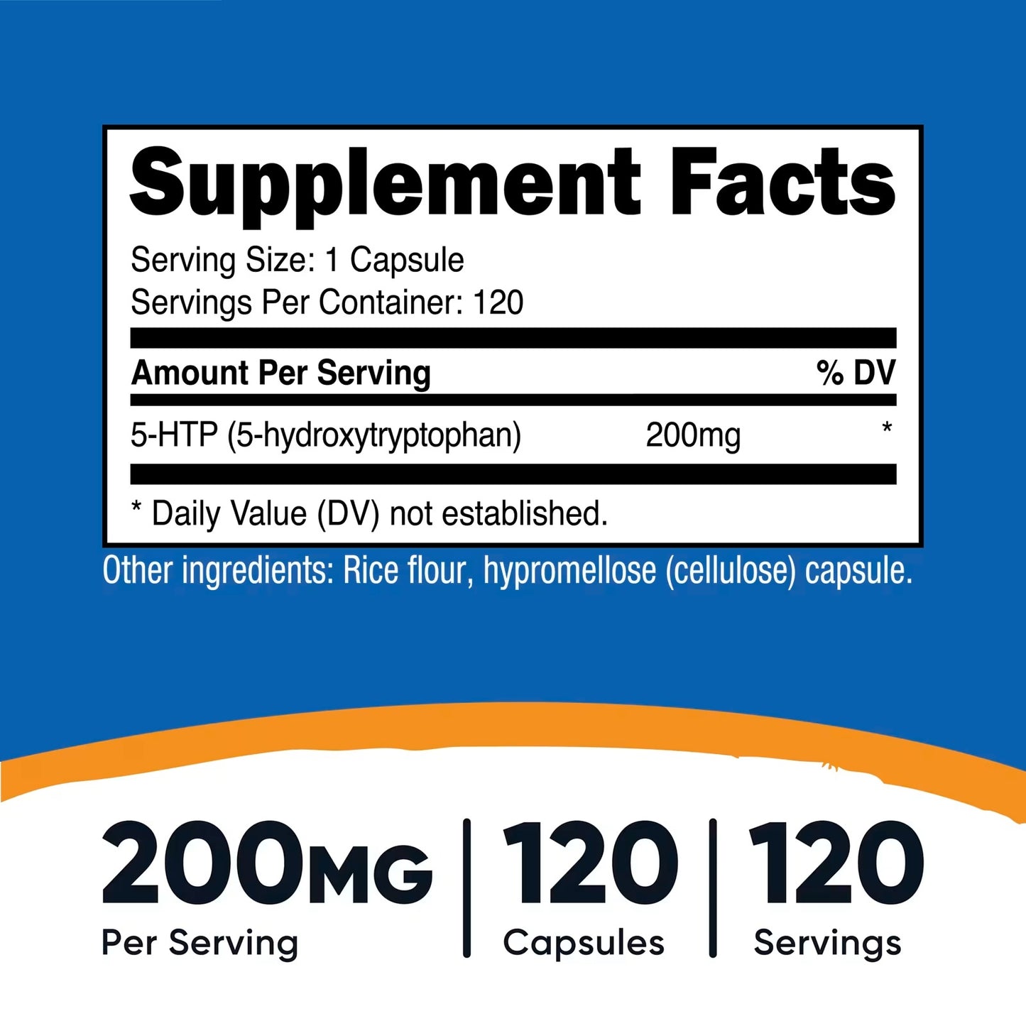 Nutricost 5-HTP 200mg – 120 Vegetarian Capsules (5-Hydroxytryptophan), GMO-Free & Gluten-Free