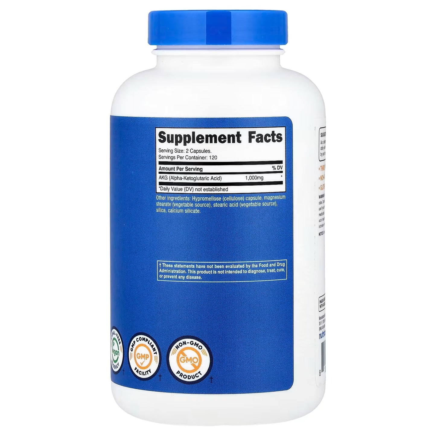 Nutricost AKG Alpha-Ketoglutaric Acid 1000mg – 240 Capsules, 120 Servings, Amino Acid & Energy Support Supplement