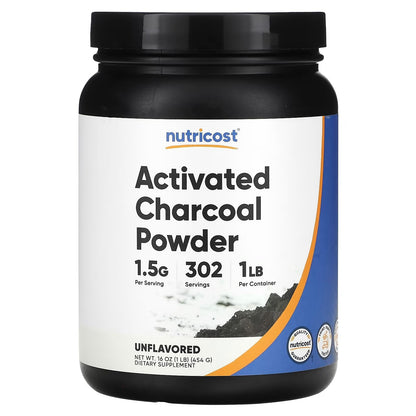 Nutricost Activated Charcoal Powder 1 lb (454g) – Food Grade, Gluten-Free Powder