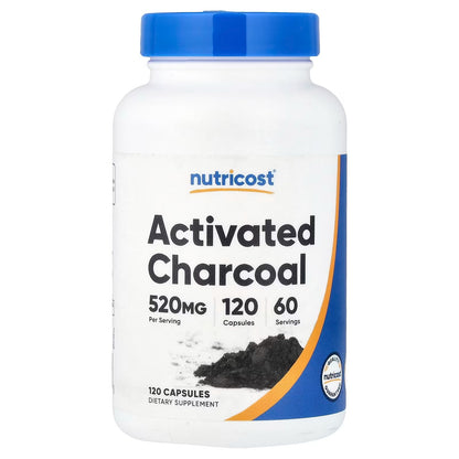 Nutricost Activated Charcoal 520mg – 120 Capsules, Gluten-Free & GMO-Free Supplement