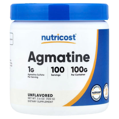 Nutricost Agmatine Powder 100g – Pure Agmatine, 100 Servings, Amino Acid Supplement